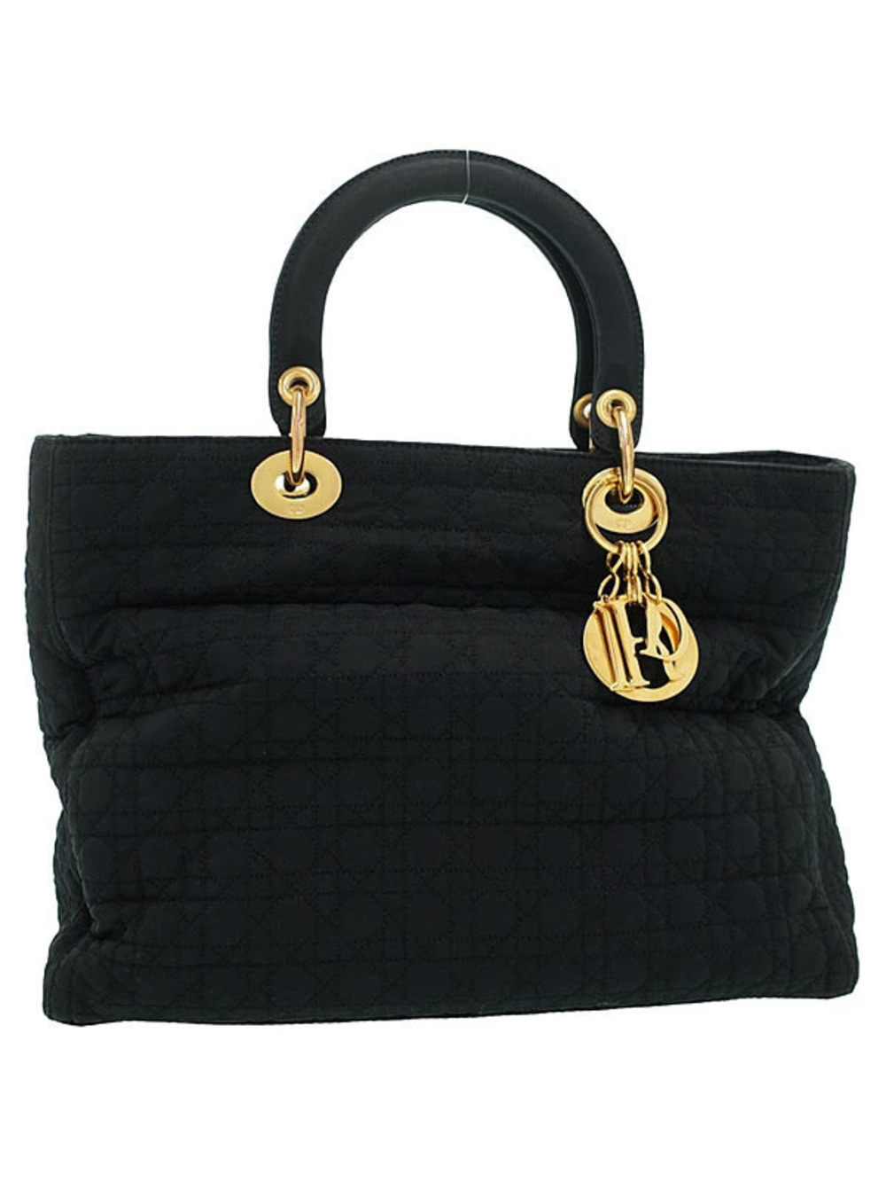 Christian Dior Cannage Lady Dior top handle bag black quilted